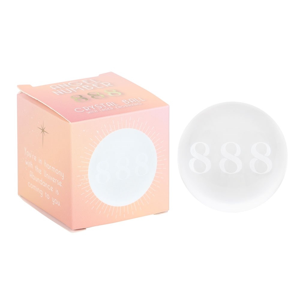 Something Different - 888 Angel Number Crystal ball - Transparent